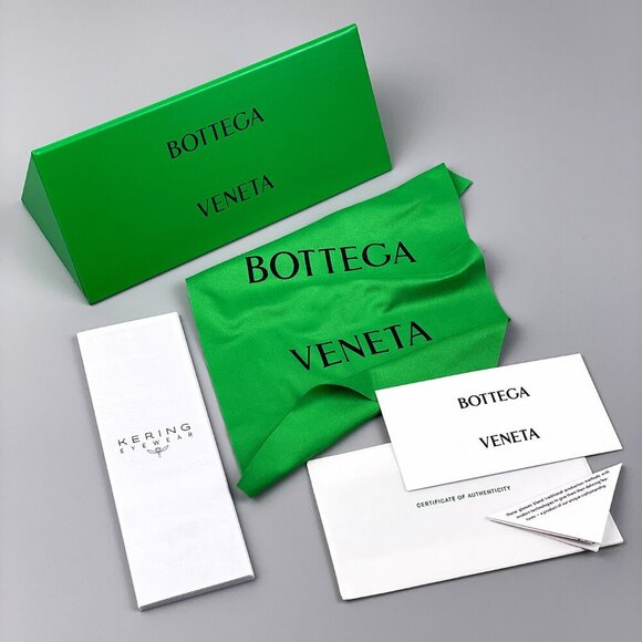 Bottega Veneta BV1301S 004 BRAND NEW Sunglasses Silver Green Panthos Unisex - Picture 12 of 12